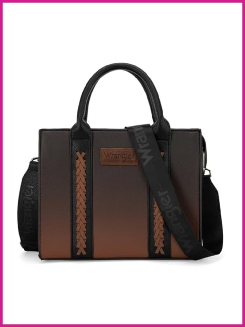 Wrangler Tote Bag Satchel Top-Handle Purse Detachable Strap Quilted